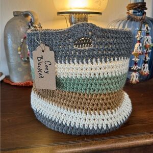 Handcrafted Multicolor Crochet Basket
